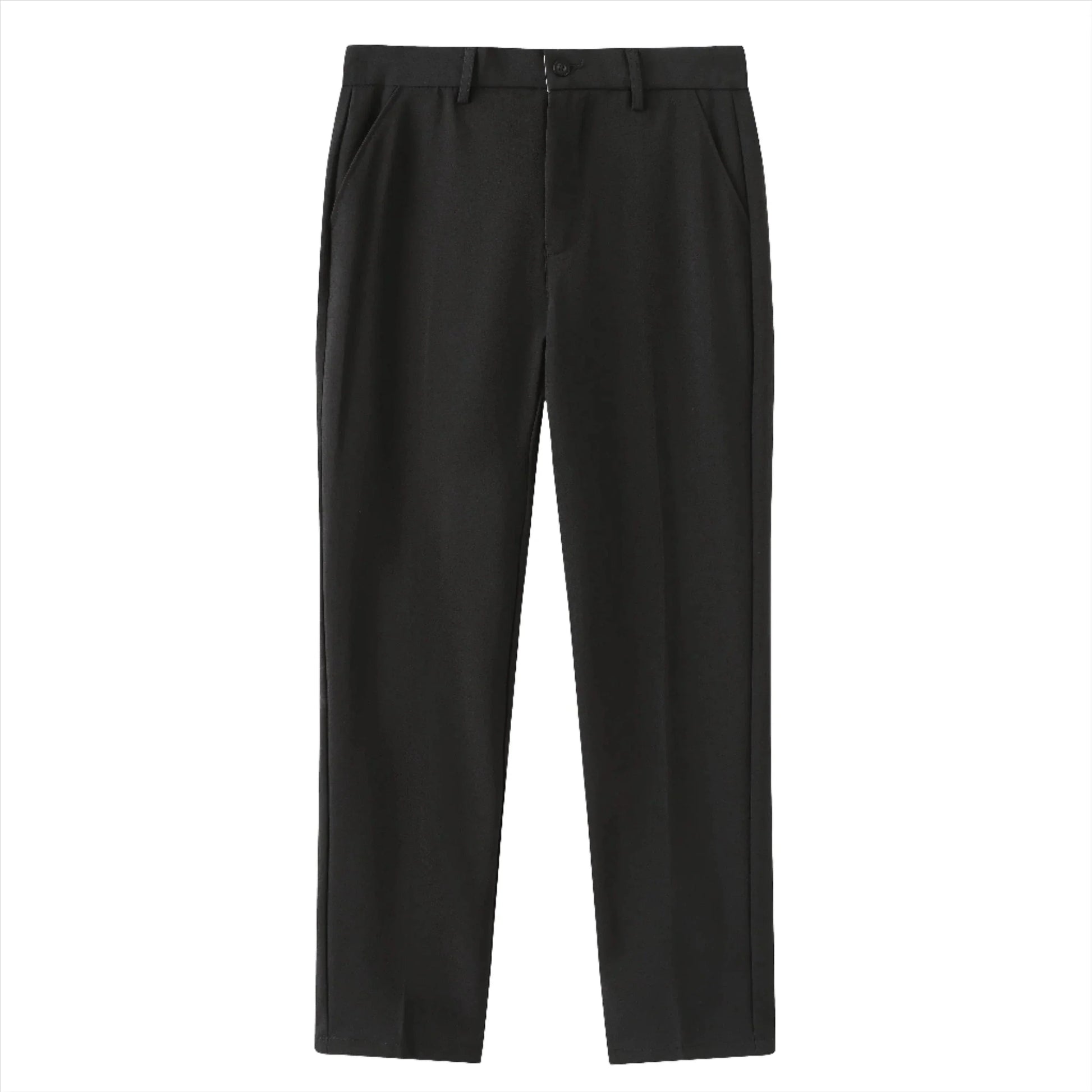 Comfortable Fit Polyester Trousers with Elastic Waistband - OutfitLondon