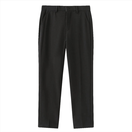 Comfortable Fit Polyester Trousers with Elastic Waistband - OutfitLondon