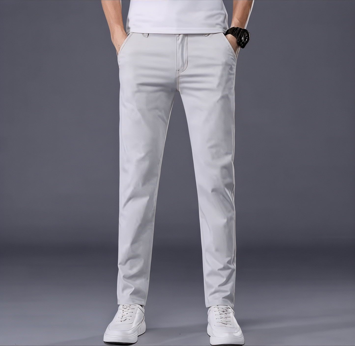 Comfortable Fit Slim Leg Tapered Pants