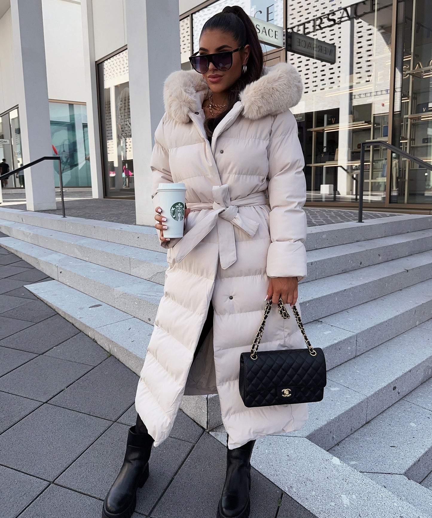Classic Beige Winter Coat for Women