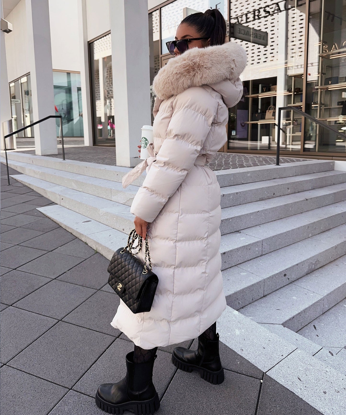 Classic Beige Winter Coat for Women