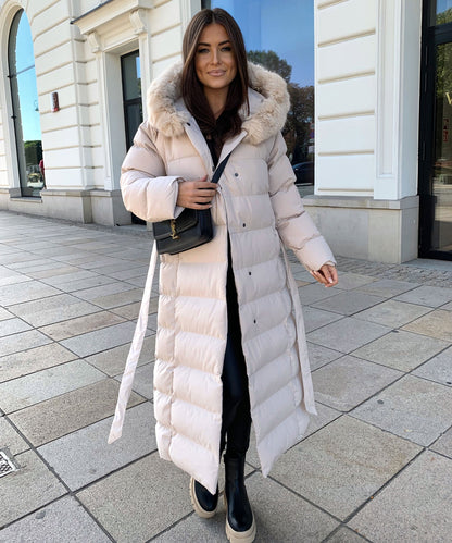 Classic Beige Winter Coat for Women