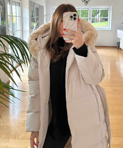 Classic Beige Winter Coat for Women