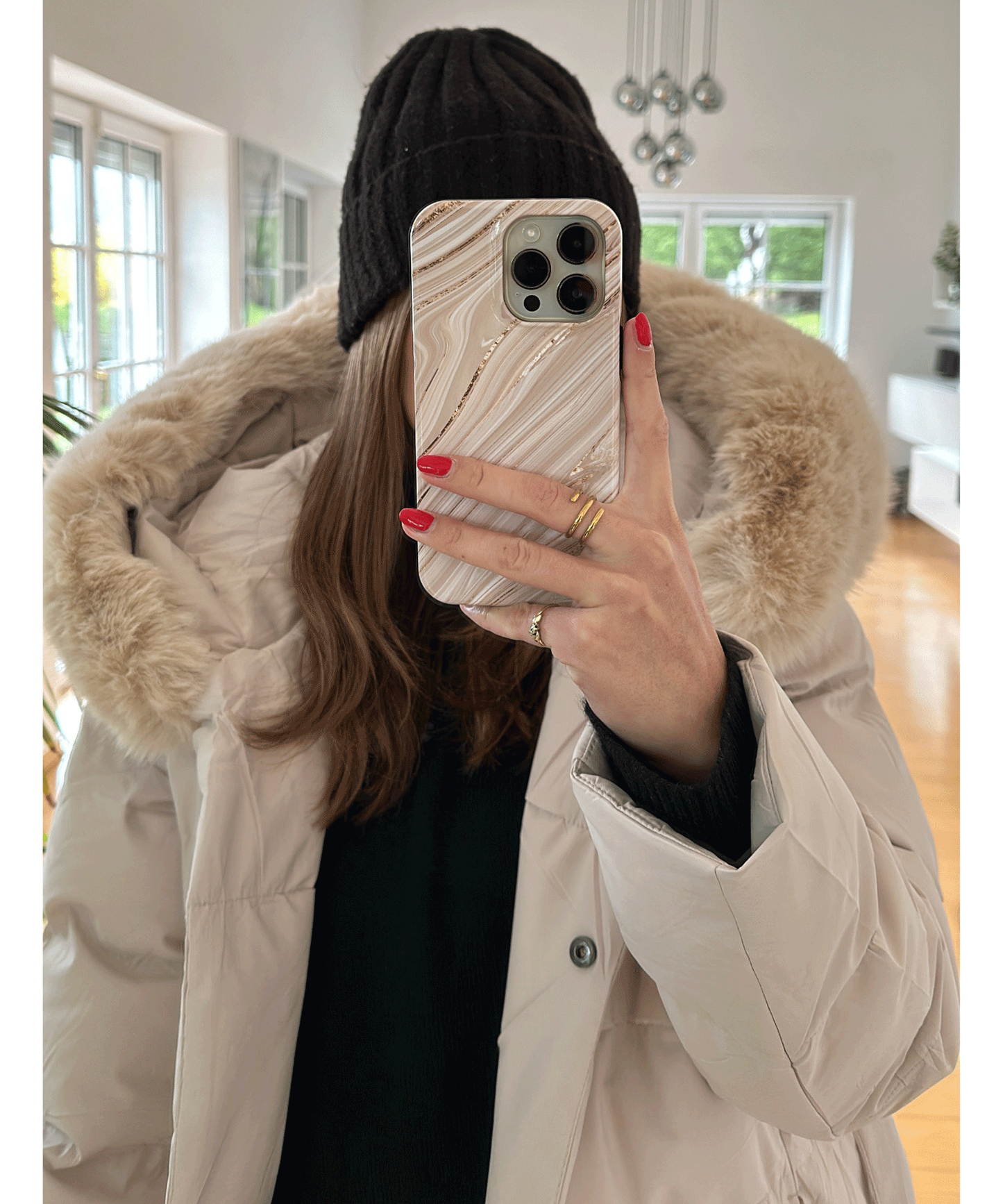 Classic Beige Winter Coat for Women