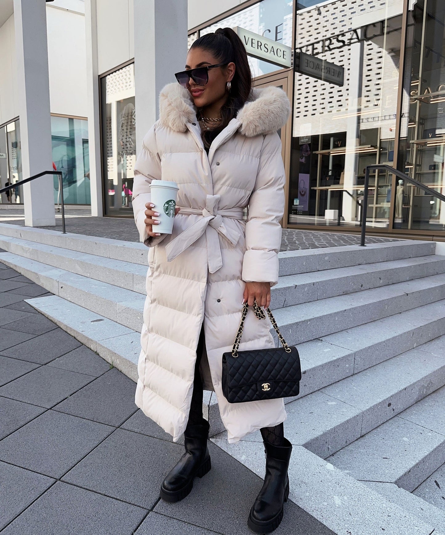 Classic Beige Winter Coat for Women