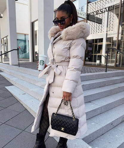 Classic Beige Winter Coat for Women