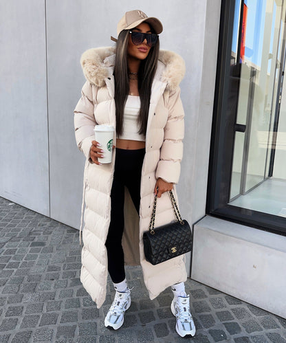 Classic Beige Winter Coat for Women - OutfitLondon