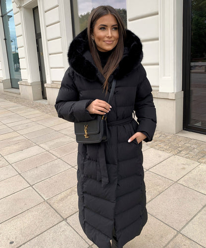 Warm Black Puffer Parka Coat