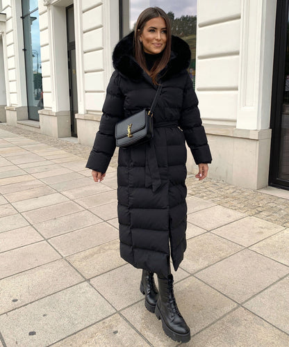 Warm Black Puffer Parka Coat