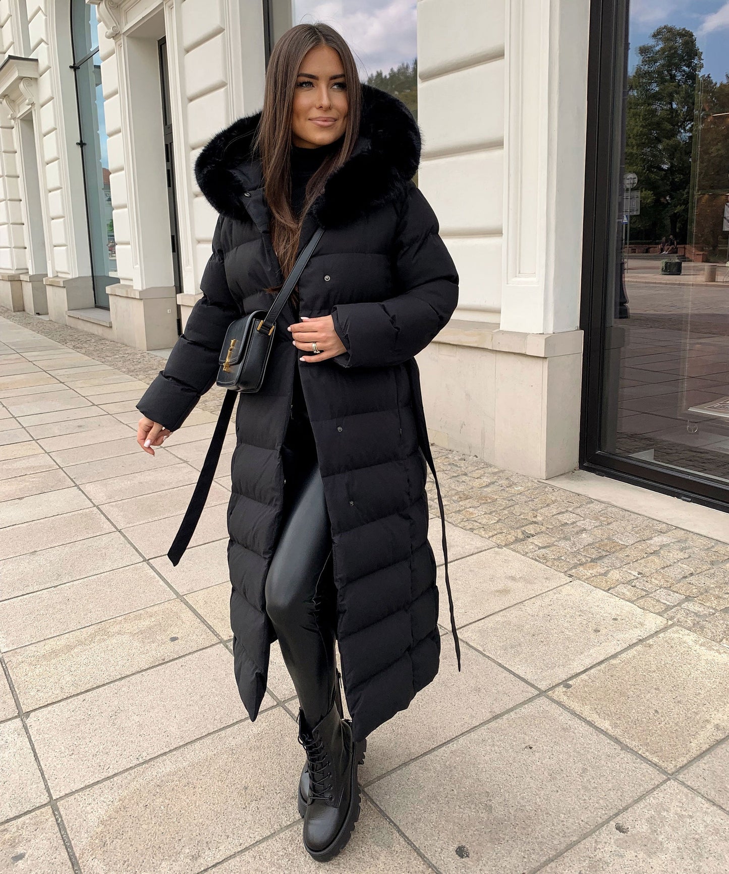 Warm Black Puffer Parka Coat