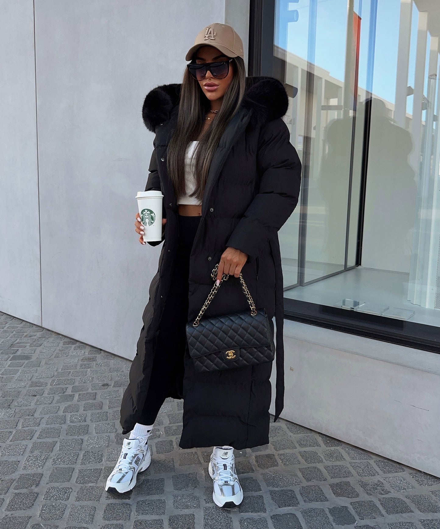Warm Black Puffer Parka Coat