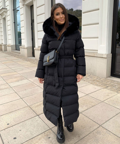 Warm Black Puffer Parka Coat