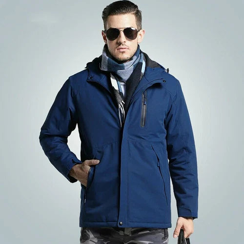Waterproof Parka With Hood And Insulated Zip Pockets