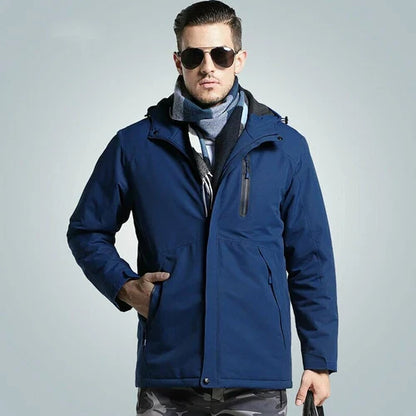 Waterproof Parka With Hood And Insulated Zip Pockets