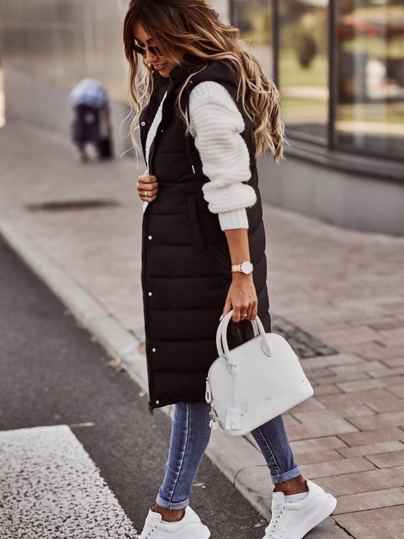 Warm Women's Padded Hooded Vest