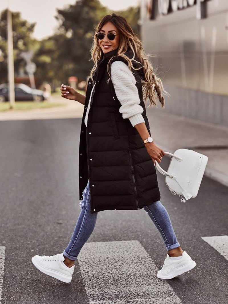 Warm Women's Padded Hooded Vest