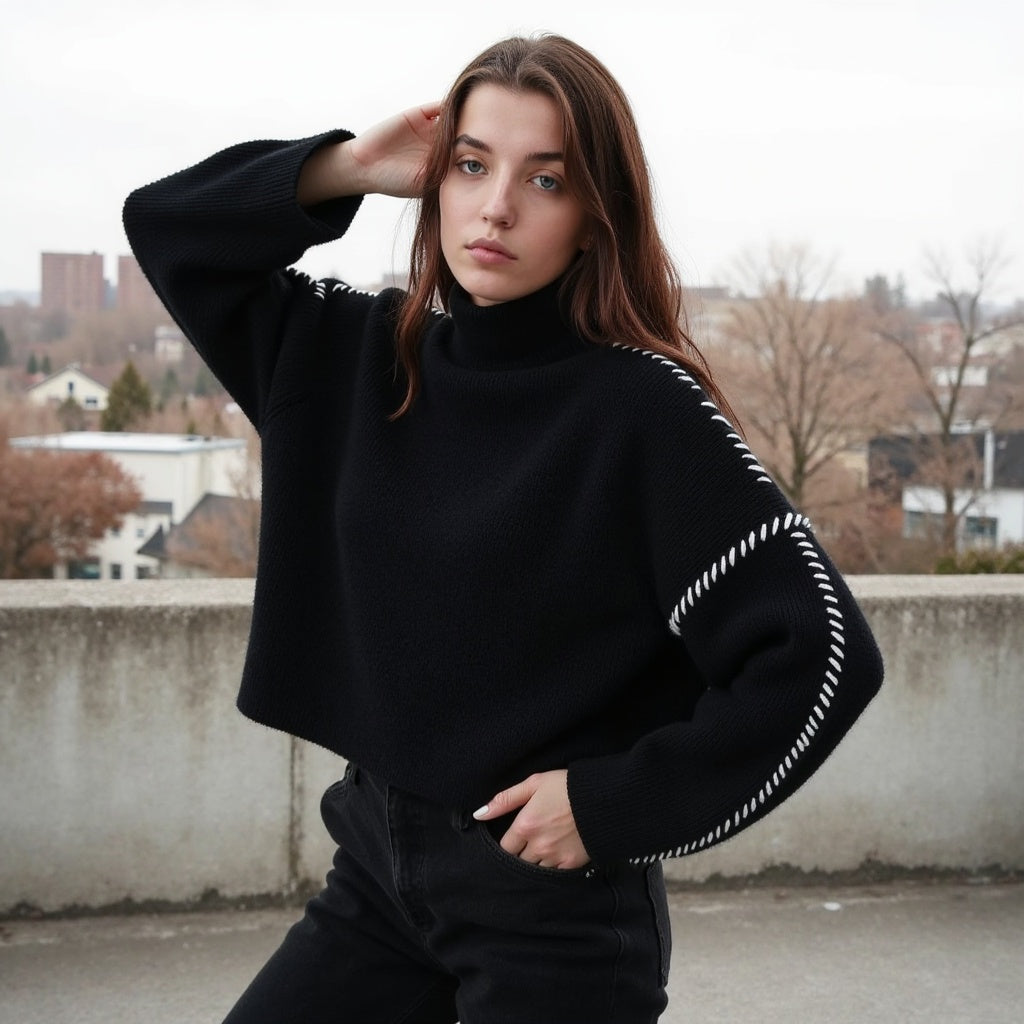 Stylish Women's Long Sleeve Sweater - OutfitLondon
