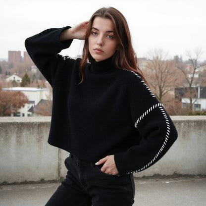 Stylish Women's Long Sleeve Sweater - OutfitLondon