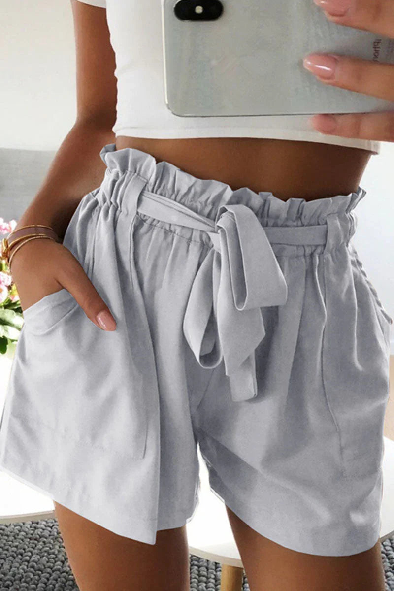 Patsy Shorts | Casual Plain Shorts with Belt