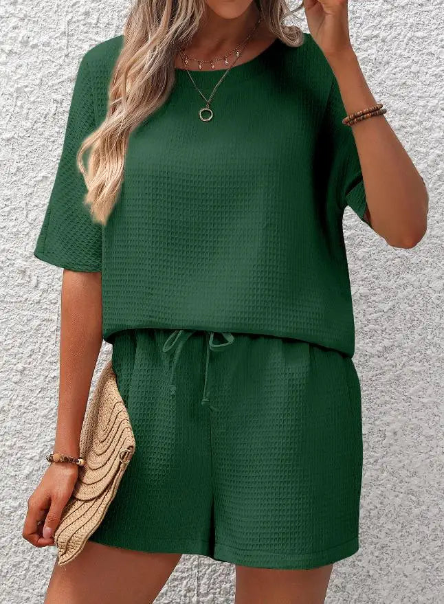 Paulita Lounge Set | Short Sleeve Top & Drawstring Shorts