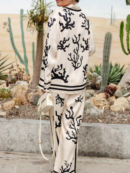 Pema Blouse & Trousers Set | Abstract Print, Relaxed Fit