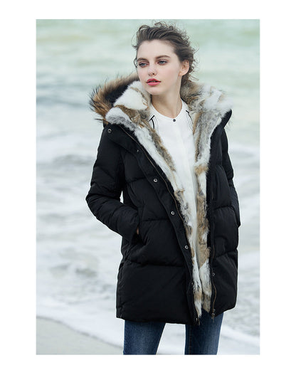 Warm Waterproof Ladies Quilted Winter Parka Coat