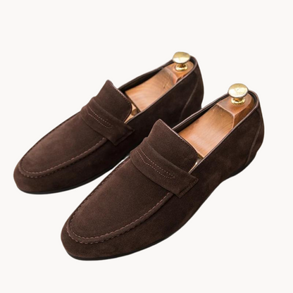 Comfortable Slip On Loafers - Soft Matte Leather Shoes - OutfitLondon
