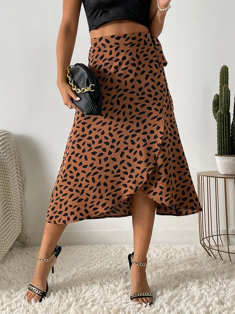 Flattering Midi Wrap Skirt with Adjustable Waist