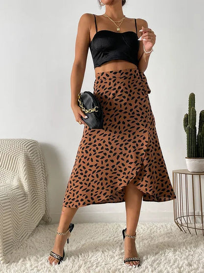 Flattering Midi Wrap Skirt with Adjustable Waist