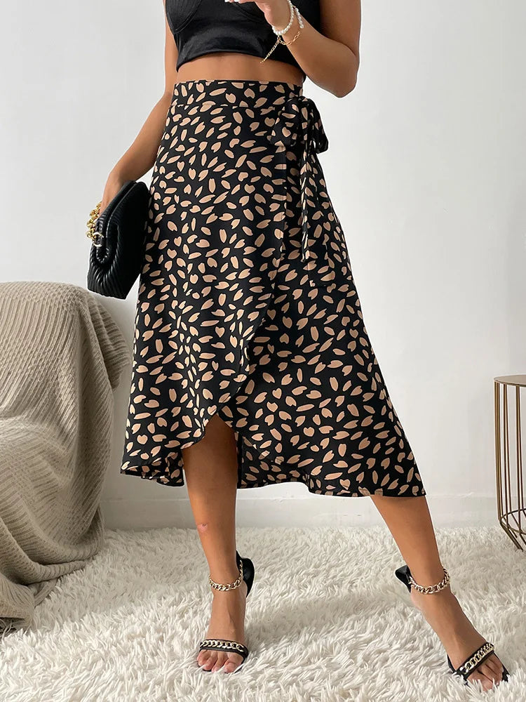 Flattering Midi Wrap Skirt with Adjustable Waist