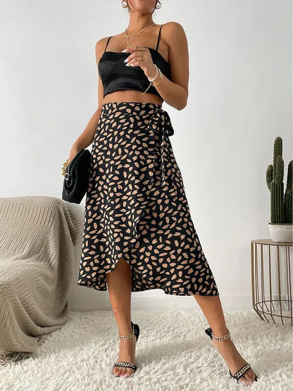 Flattering Midi Wrap Skirt with Adjustable Waist