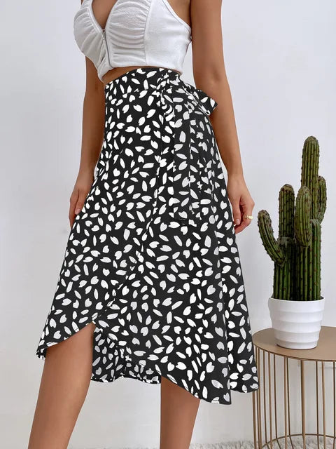 Flattering Midi Wrap Skirt with Adjustable Waist