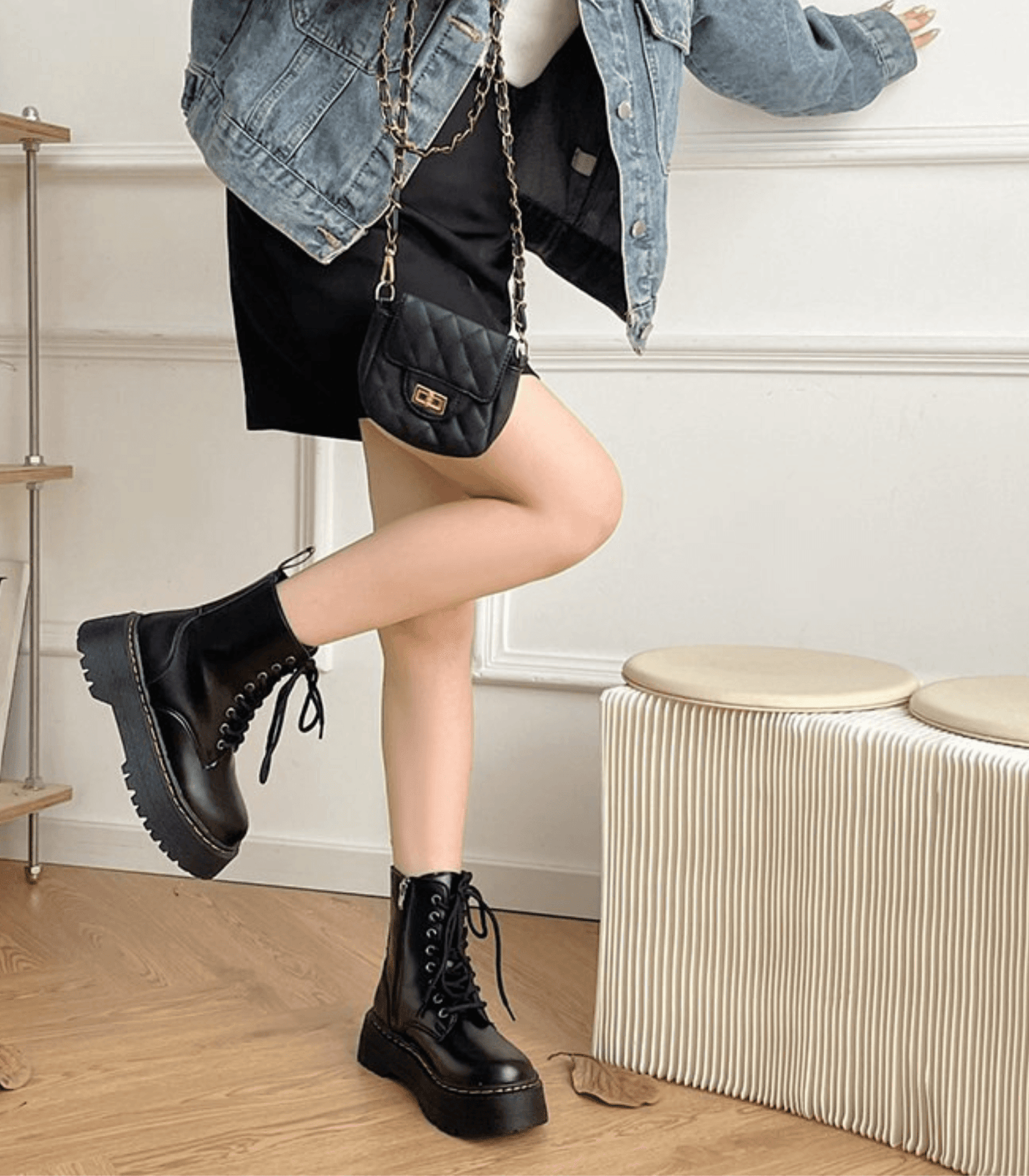 Perry Women's Leather Platform Boots Chunky