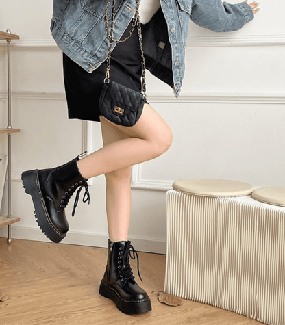 Perry Women's Leather Platform Boots Chunky