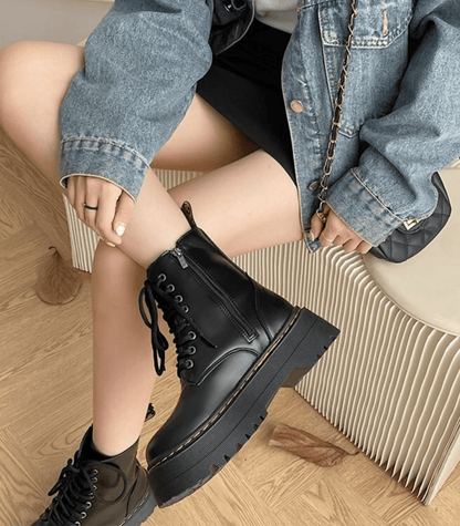 Perry Women's Leather Platform Boots Chunky