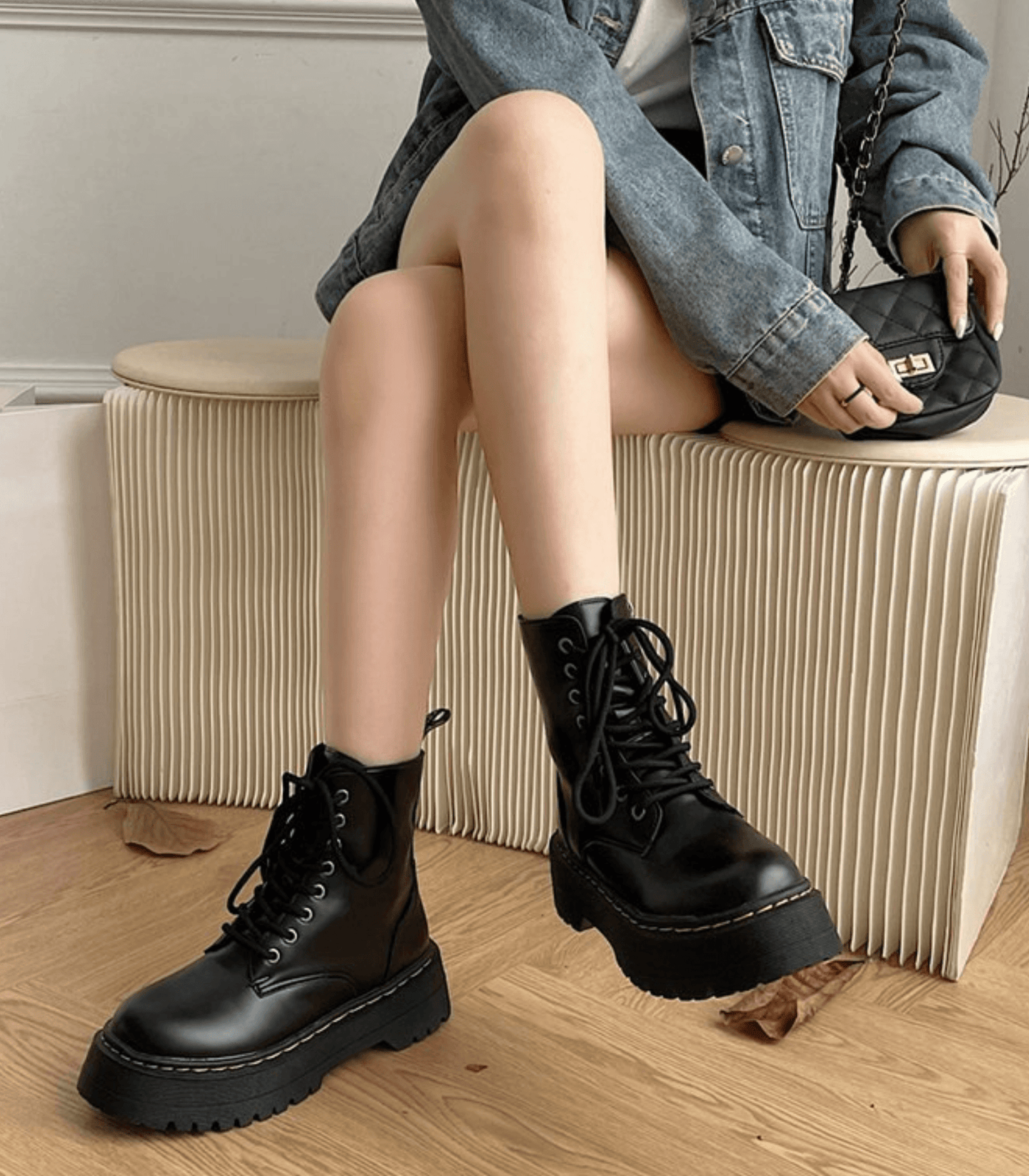 Perry Women's Leather Platform Boots Chunky