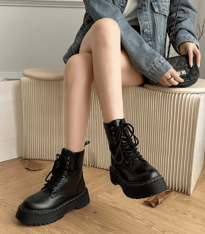 Perry Women's Leather Platform Boots Chunky