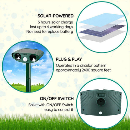 Outdoor Motion Sensor Pest Repeller for Garden Protection
