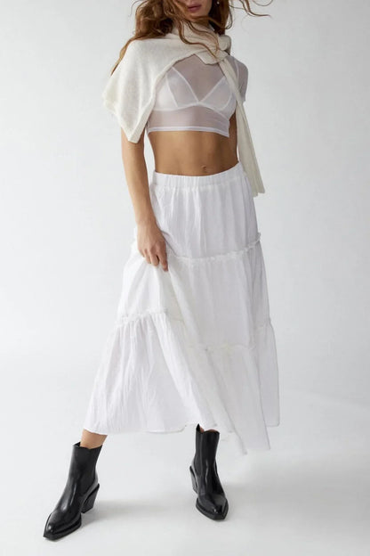 Flowy Layered Cotton Skirt