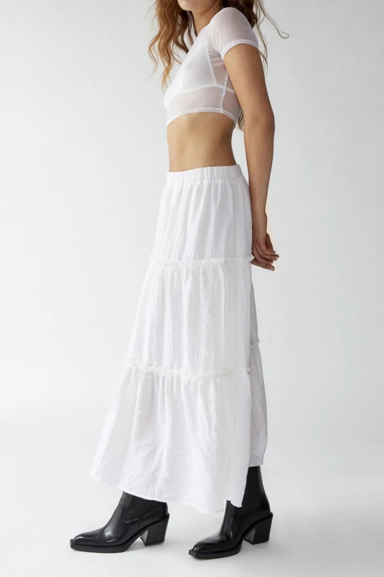 Flowy Layered Cotton Skirt