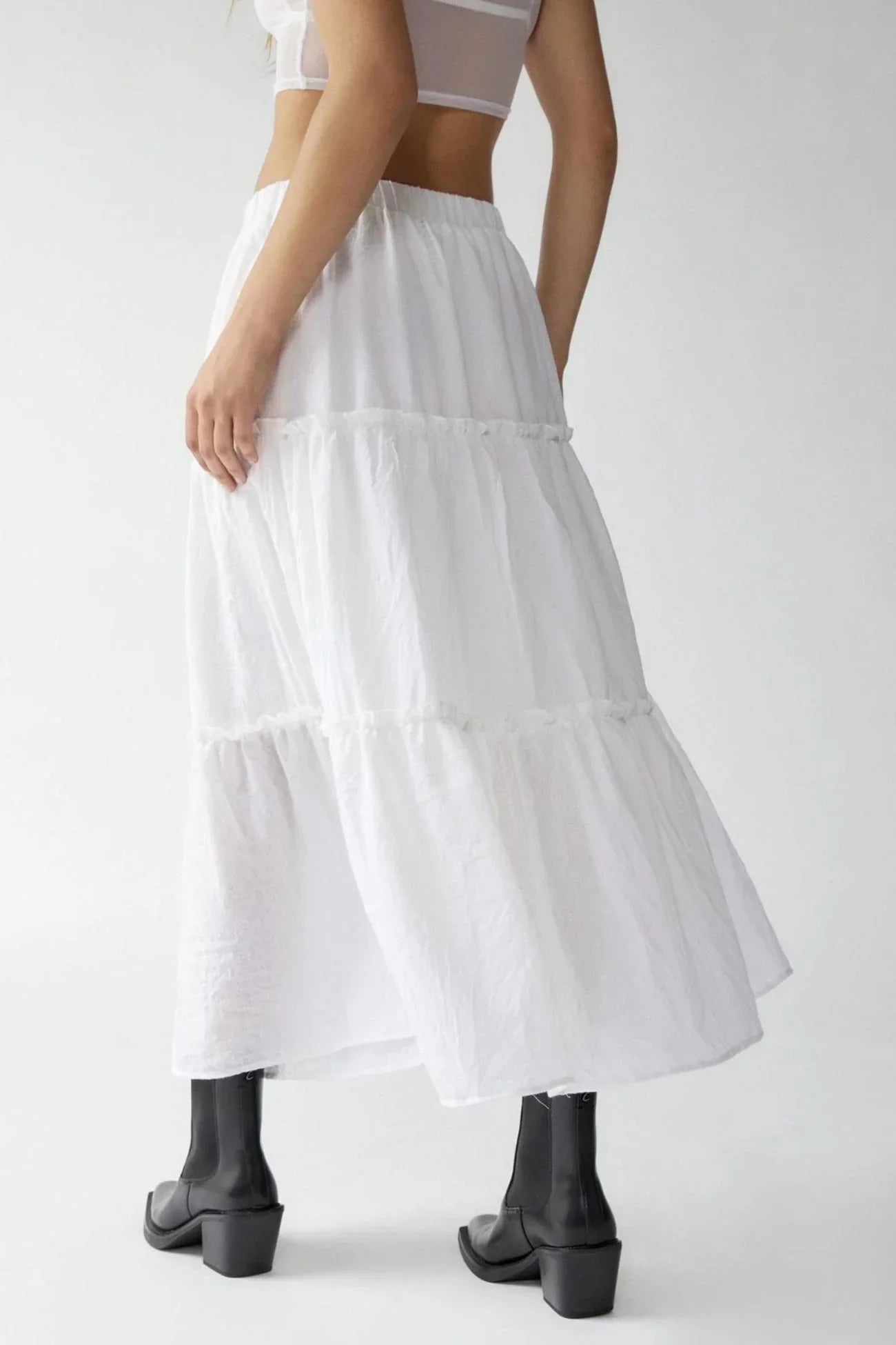 Flowy Layered Cotton Skirt