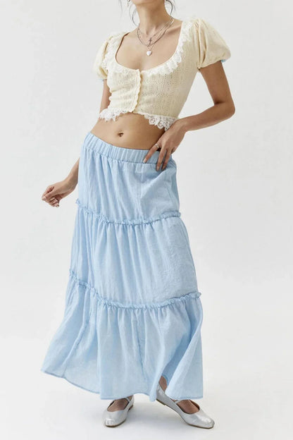 Flowy Layered Cotton Skirt