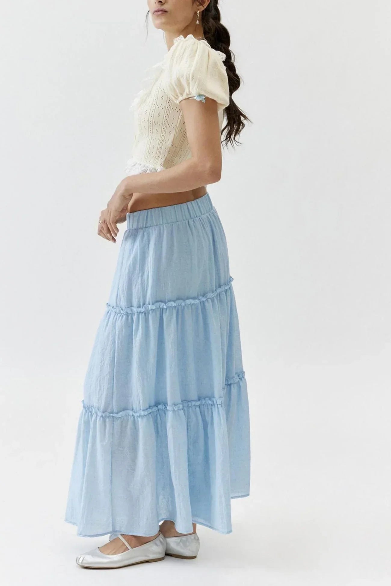 Flowy Layered Cotton Skirt