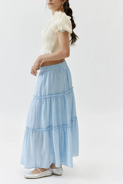Flowy Layered Cotton Skirt