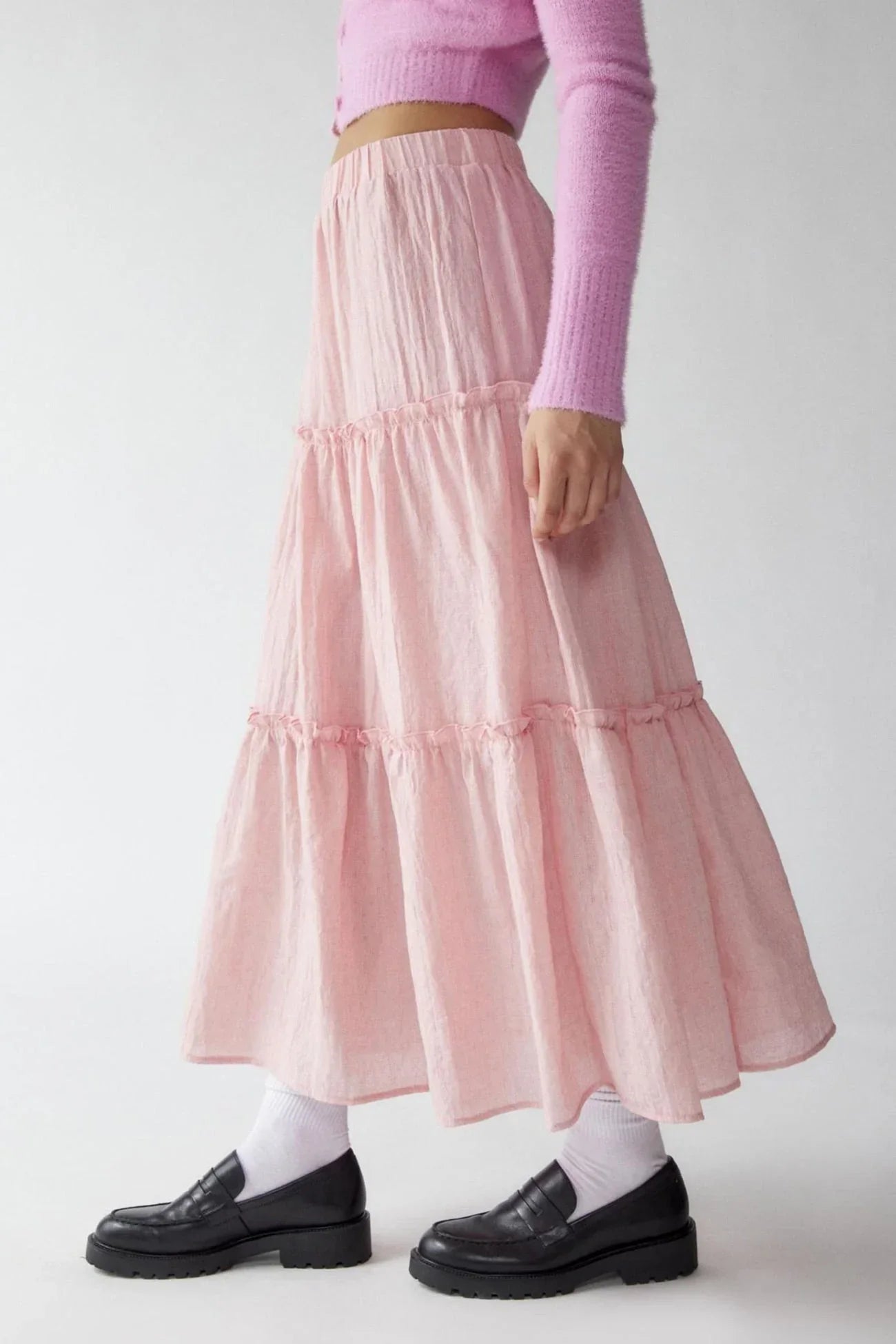 Flowy Layered Cotton Skirt