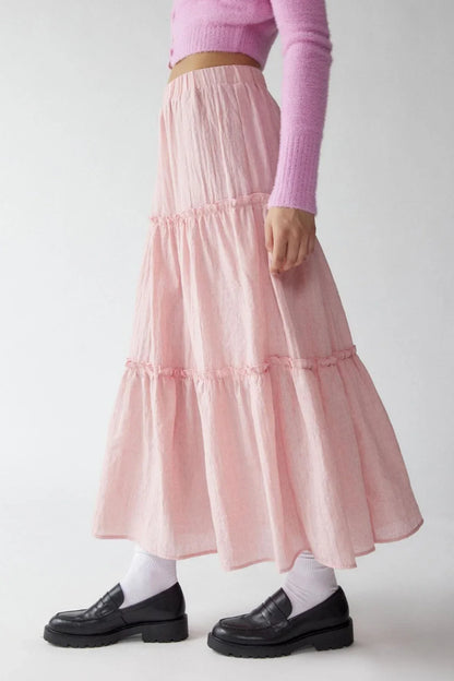 Flowy Layered Cotton Skirt