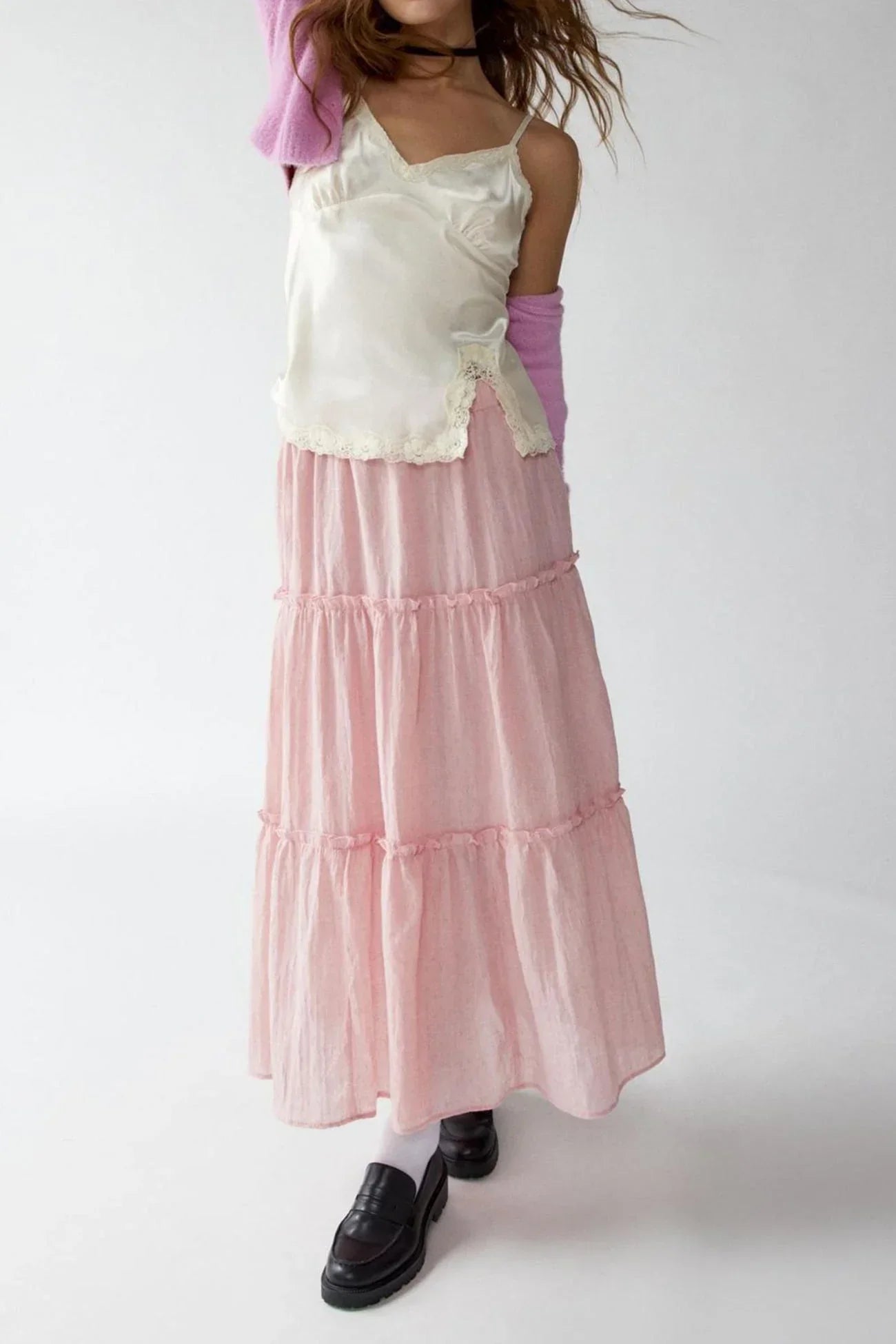 Flowy Layered Cotton Skirt
