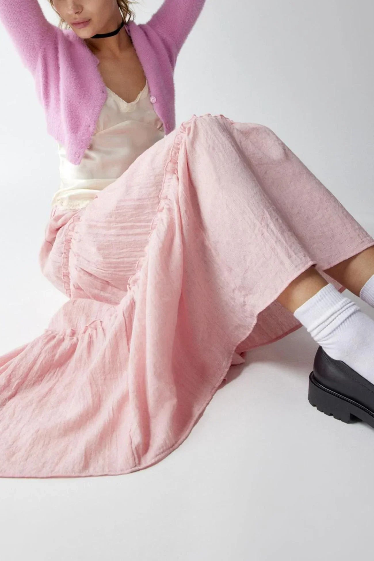 Flowy Layered Cotton Skirt