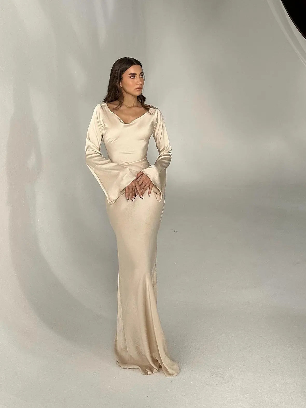 Women's Long-Sleeve Maxi Dress
