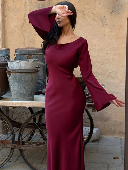 Women's Long-Sleeve Maxi Dress